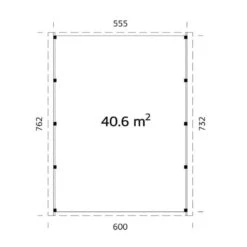 20' X 25' Palmako Karl Wooden Carport (6m X 7.6m) -Lifetina Shop 101037 25x20 palmako karl wooden carport drawing min