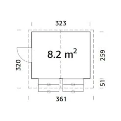 10'5 X 8'5 Palmako Stella (16mm) Premium Extra Large Wooden Garden Bar (3.2m X 2.6m) -Lifetina Shop 101141 palmako stella premium wooden kiosk shed drawing min