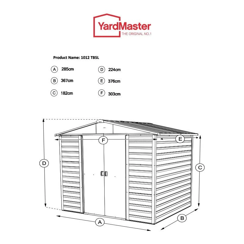 10' X 12' Yardmaster Shiplap Metal Shed (3.03m X 3.78m) 5 10' X 12' Yardmaster Shiplap Metal Shed (3.03m X 3.78m) - Image 5