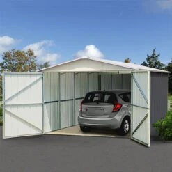10' X 17' Yardmaster 1017 Metal Garage (2.97m X 5.22m) -Lifetina Shop 1017a yardmaster garage insitu min