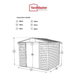 9'11 X 6'5 Yardmaster Balmoral 106WGL Metal Shed (3.03m X 1.97m) -Lifetina Shop 106wgl 2