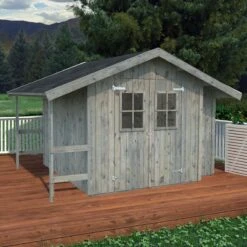 13' X 10' Palmako Marcus Heavy Duty Wooden Apex Shed (3.8m X 2.9m) -Lifetina Shop 107218 8x8 palmako marcus wooden shed insitu2 min