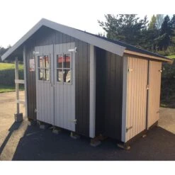 13' X 10' Palmako Marcus Heavy Duty Wooden Apex Shed (3.8m X 2.9m) -Lifetina Shop 107218 8x8 palmako marcus wooden shed insitu4 min