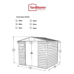 10' X 8' Yardmaster Shiplap Metal Shed 108TBSL (3.03m X 2.37m) -Lifetina Shop 108tbsl tech 1 1