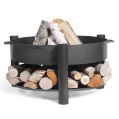 Cook King Montana Low Steel Fire Bowl And Logstore -Lifetina Shop 111248 montana fire bowl render1 min