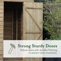 10' X 10' Forest 4Life 25yr Guarantee Overlap Pressure Treated Windowless Double Door Apex Wooden Shed (3.2m X 3.01m) -Lifetina Shop 11 4life strong sturdy doors 39
