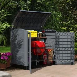 4'9 X 2'8 Saffron StoreAway 1200L Plastic Garden Storage Shed (1.45m X 0.83m) 25 4'9 X 2'8 Saffron StoreAway 1200L Plastic Garden Storage Shed (1.45m X 0.83m) -Lifetina Shop 11 86633 saffron storeaway 1200l insitu5 min