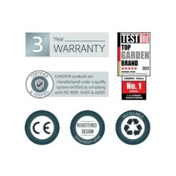 10' X 3' Palram Canopia Nancy 3000 Door Canopy - Grey (3.01m X 0.94m) -Lifetina Shop 12 706956 10x3 pc nancy feature min