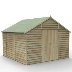 10' X 10' Forest 4Life 25yr Guarantee Overlap Pressure Treated Windowless Double Door Apex Wooden Shed (3.2m X 3.01m) -Lifetina Shop 14 opa1010ddnwmhd render1 min