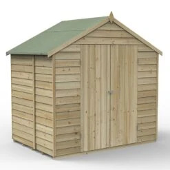 7' X 5' Forest 4Life 25yr Guarantee Overlap Pressure Treated Windowless Double Door Apex Wooden Shed (2.32m X 1.53m) -Lifetina Shop 14 opa75ddnwmhd render1 min 2