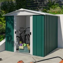 6'8 X 6'6' Yardmaster Green Metal Shed 66GEYZ (2.02m X 1.97m)