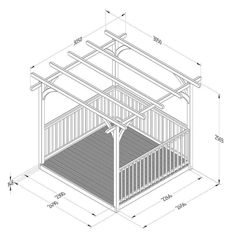 8' X 8' Forest Pergola Deck Kit No. 3 (2.4m X 2.4m) 2 8' X 8' Forest Pergola Deck Kit No. 3 (2.4m X 2.4m) - Image 2