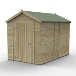 10' X 6' Forest Timberdale 25yr Guarantee Tongue & Groove Pressure Treated Windowless Apex Shed (3.06m X 1.98m) -Lifetina Shop 2 tpa106nwm closed 1