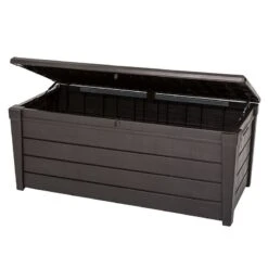 5' X 2' Keter Saxon Wood-Effect Garden Storage Box (1.38m X 0.6m)