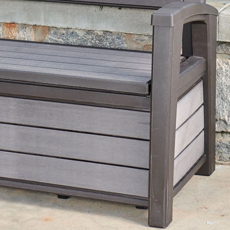 4'4 X 2' Keter Hudson Plastic Garden Storage Bench (1.33m X 0.61m) 8 4'4 X 2' Keter Hudson Plastic Garden Storage Bench (1.33m X 0.61m) - Image 8