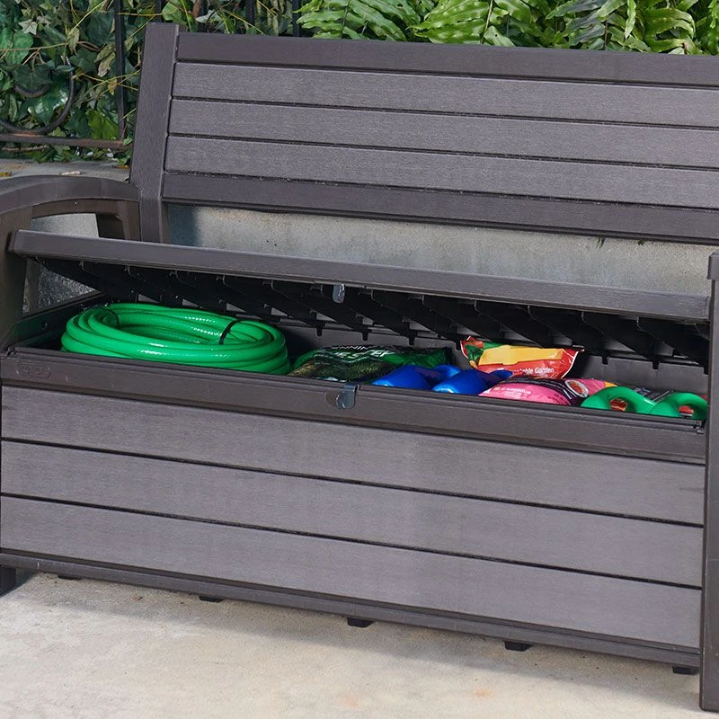 4'4 X 2' Keter Hudson Plastic Garden Storage Bench (1.33m X 0.61m) 7 4'4 X 2' Keter Hudson Plastic Garden Storage Bench (1.33m X 0.61m) - Image 7