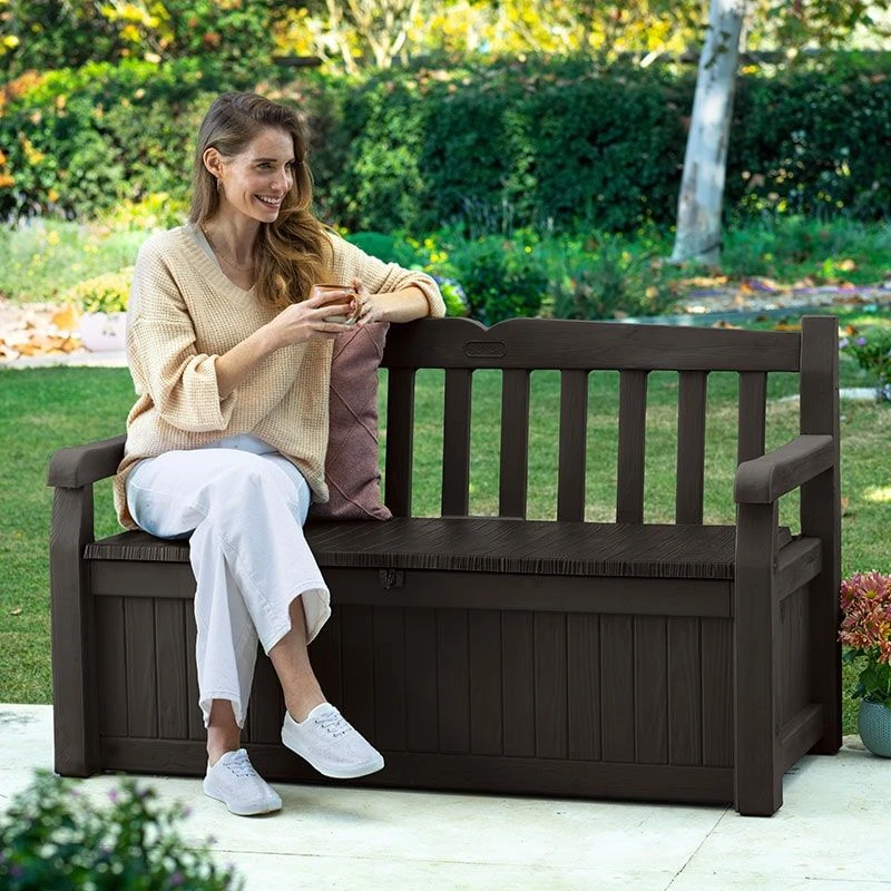 5' X 2' Keter Iceni Wood-Effect Garden Storage Bench (1.4m X 0.6m) 1 5' X 2' Keter Iceni Wood-Effect Garden Storage Bench (1.4m X 0.6m)