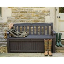 5' X 2' Keter Iceni Wood-Effect Garden Storage Bench (1.4m X 0.6m) 20 5' X 2' Keter Iceni Wood-Effect Garden Storage Bench (1.4m X 0.6m) -Lifetina Shop 249504 keter iceni storage bench insitu6 min