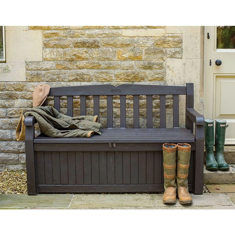 5' X 2' Keter Iceni Wood-Effect Garden Storage Bench (1.4m X 0.6m) 6 5' X 2' Keter Iceni Wood-Effect Garden Storage Bench (1.4m X 0.6m) - Image 6