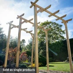 Forest Hanbury Flat Top Wooden Garden Pergola Arch 6'10 X 1'8 -Lifetina Shop 3 hanftahd insitu3 min