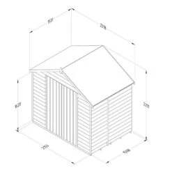 7' X 5' Forest 4Life 25yr Guarantee Overlap Pressure Treated Windowless Double Door Apex Wooden Shed (2.32m X 1.53m) -Lifetina Shop 3 opa75ddnwmhd drawing1 min 1