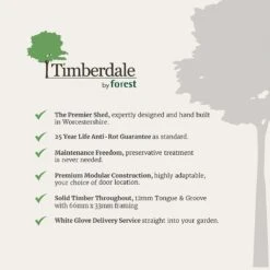 12' X 8' Forest Timberdale 25yr Guarantee Tongue & Groove Pressure Treated Windowless Reverse Apex Shed (3.65m X 2.52m) -Lifetina Shop 3 timberdale usp bullet point carousel image bsd new 1 5