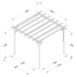 Forest Large Ultima Wooden Garden Pergola With Retractable Canopy 12' X 12' -Lifetina Shop 3 upk02chd drawing min
