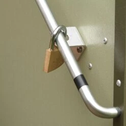 6'4 X 2'9 Trimetals Storeguard Metal Garden Storage Shed - Cream (1.95m X 0.88m) -Lifetina Shop 3120100 6x3 trimetals storeguard metal garden storage shed cream close up2 min