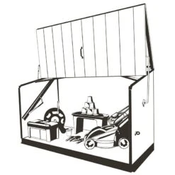 6'4 X 2'9 Trimetals Storeguard Metal Garden Storage Shed - Cream (1.95m X 0.88m) -Lifetina Shop 3120100 6x3 trimetals storeguard metal garden storage shed cream drawing min