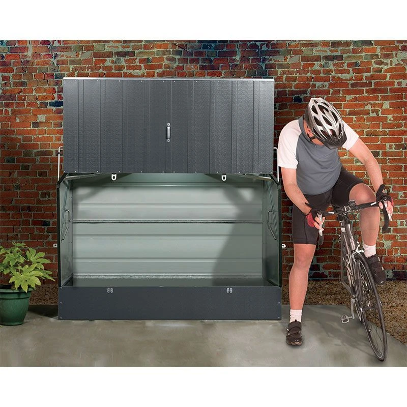 6'4 X 2'9 Trimetals Metal Bike Shed - Anthracite (1.95m X 0.88m) 4 6'4 X 2'9 Trimetals Metal Bike Shed - Anthracite (1.95m X 0.88m) - Image 4