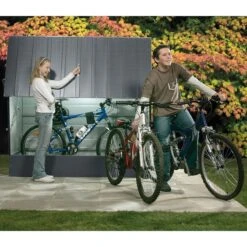 6'4 X 2'9 Trimetals Metal Bike Shed - Anthracite (1.95m X 0.88m) 9 6'4 X 2'9 Trimetals Metal Bike Shed - Anthracite (1.95m X 0.88m) -Lifetina Shop 3130900 trimetals metal bike shed anthracite insitu4 min