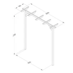 Forest Hanbury Flat Top Wooden Garden Pergola Arch 6'10 X 1'8 -Lifetina Shop 4 hanftahd drawing min