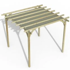 Forest Large Ultima Wooden Garden Pergola With Retractable Canopy 12' X 12' -Lifetina Shop 4 upk02chd render min