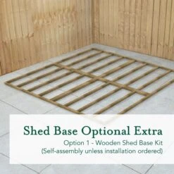 10' X 10' Forest 4Life 25yr Guarantee Overlap Pressure Treated Windowless Double Door Apex Wooden Shed (3.2m X 3.01m) -Lifetina Shop 4life wooden shed base 10x10 image 1