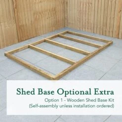 7' X 5' Forest 4Life 25yr Guarantee Overlap Pressure Treated Apex Wooden Shed (2.19m X 1.64m) -Lifetina Shop 4life wooden shed base 7x5 image