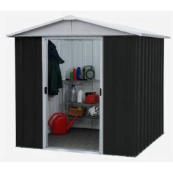 6' X 4' Yardmaster Castleton Anthracite Metal Shed (1.86m X 1.25m)