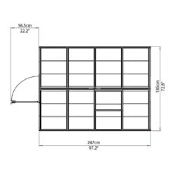 6'x8' Palram Canopia Harmony Walk In Green Polycarbonate Greenhouse (1.8x2.4m) -Lifetina Shop 701550 harmony greenhouse 6x8 palram topview