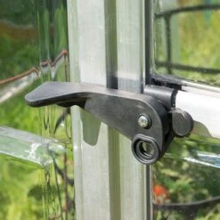 6'x8' Palram Canopia Hybrid Walk In Silver Polycarbonate Greenhouse (1.8x2.4m) -Lifetina Shop 701572 hybrid 6x8 silver door handle1