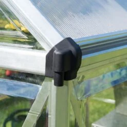 6'x8' Palram Canopia Hybrid Walk In Silver Polycarbonate Greenhouse (1.8x2.4m) -Lifetina Shop 701572 hybrid 6x8 silver gutter1