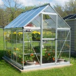 6'x8' Palram Canopia Hybrid Walk In Silver Polycarbonate Greenhouse (1.8x2.4m) -Lifetina Shop 701572 hybrid 6x8 silver no3