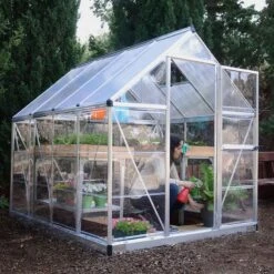 6'x8' Palram Canopia Hybrid Walk In Silver Polycarbonate Greenhouse (1.8x2.4m) -Lifetina Shop 701572 hybrid 6x8 silver no5