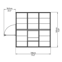 6'x6' Palram Canopia Harmony Small Green Polycarbonate Greenhouse (1.8x1.8m) 13 6'x6' Palram Canopia Harmony Small Green Polycarbonate Greenhouse (1.8x1.8m) -Lifetina Shop 701628 harmony greenhouse 6x6 palram topview