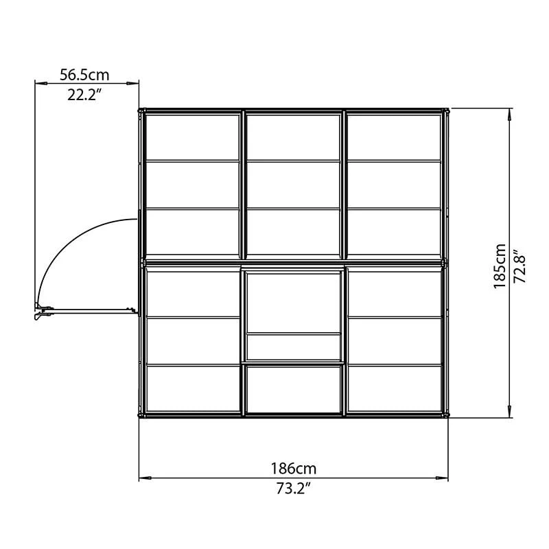 6'x6' Palram Canopia Harmony Small Green Polycarbonate Greenhouse (1.8x1.8m) 5 6'x6' Palram Canopia Harmony Small Green Polycarbonate Greenhouse (1.8x1.8m) - Image 5