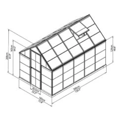 6x10 Palram Canopia Harmony Polycarbonate Green Greenhouse -Lifetina Shop 701629 6x10 harmony greenhouse 6x10 palram isoview