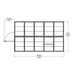 6x10 Palram Canopia Harmony Polycarbonate Green Greenhouse -Lifetina Shop 701629 harmony greenhouse 6x10 palram topview
