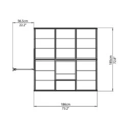 6'x6' Palram Canopia Mythos Small Silver Polycarbonate Greenhouse (1.8x1.8m) -Lifetina Shop 701630 palram greenhouses mythos 6x6 drawing topview