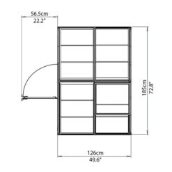 6'x4' Palram Canopia Harmony Small Silver Polycarbonate Greenhouse (1.8x1.2m) -Lifetina Shop 701634 harmony greenhouse 6x4 palram topview