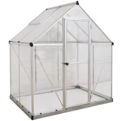 6'x4' Palram Canopia Hybrid Small Silver Polycarbonate Greenhouse (1.8x1.2m) -Lifetina Shop 701651 hybrid 6x4 silver cutout