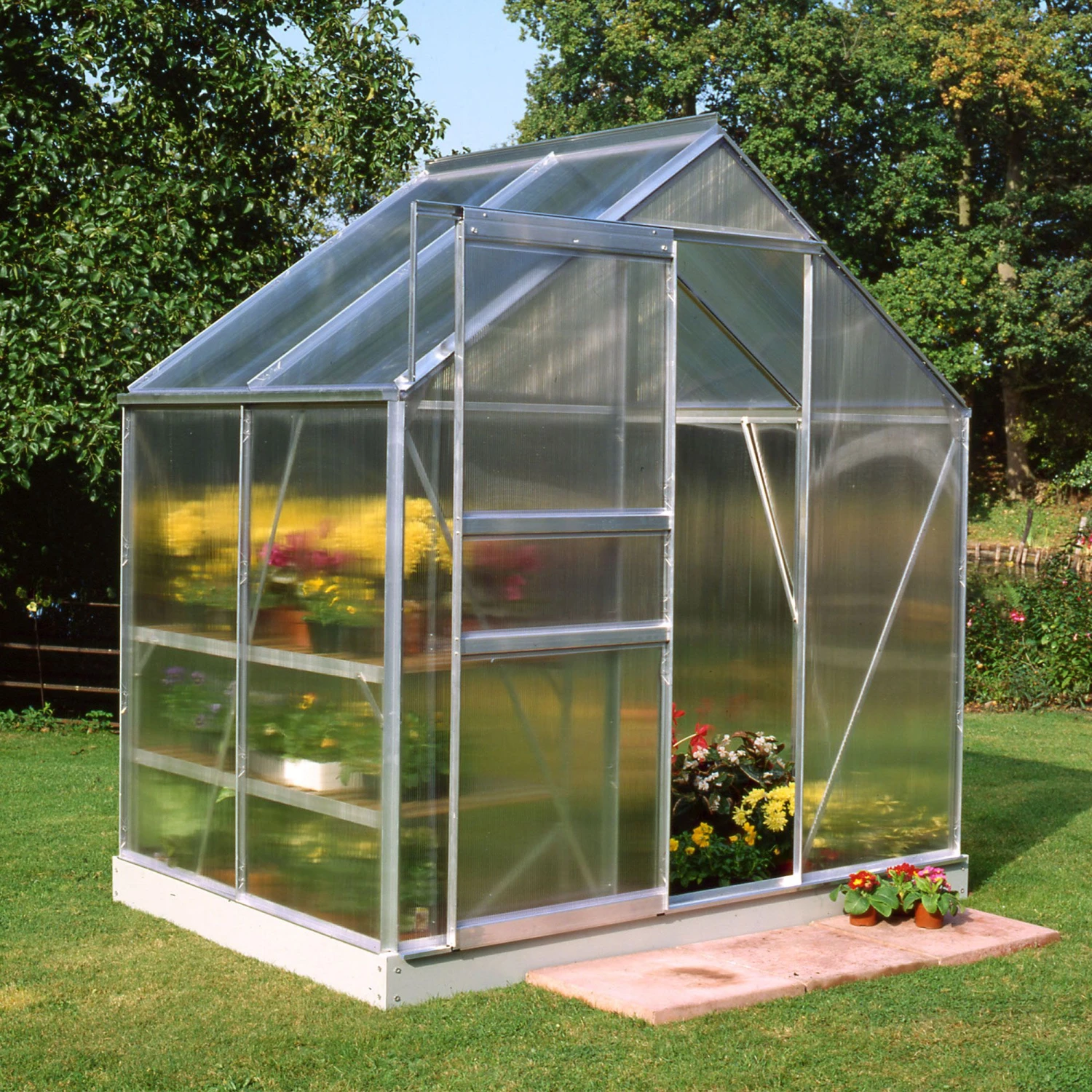6'x4' Halls Aluminium Frame Polycarbonate Greenhouse (1.92x1.32m) 2 6'x4' Halls Aluminium Frame Polycarbonate Greenhouse (1.92x1.32m) - Image 2