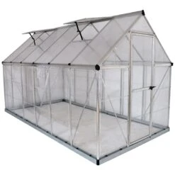 6'x12' Palram Canopia Hybrid Large Walk In Silver Polycarbonate Greenhouse (1.8x3.6m) -Lifetina Shop 701782 hybrid 6x12 silver cutout